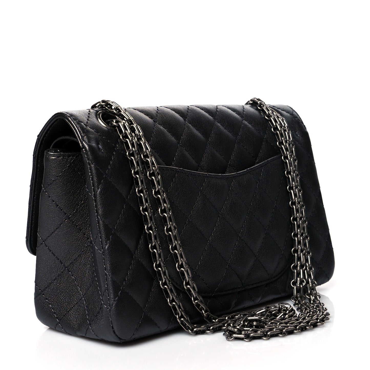 Metallic Sheepskin Quilted 2.55 Reissue 225 Flap Black