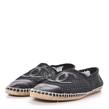 Chanel Mesh Lambskin Espadrilles 40 Black 3 of 14
