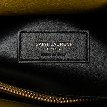 Saint Laurent Sheepskin Matelasse Chevron Monogram Medium College Bag Olive 7 of 12