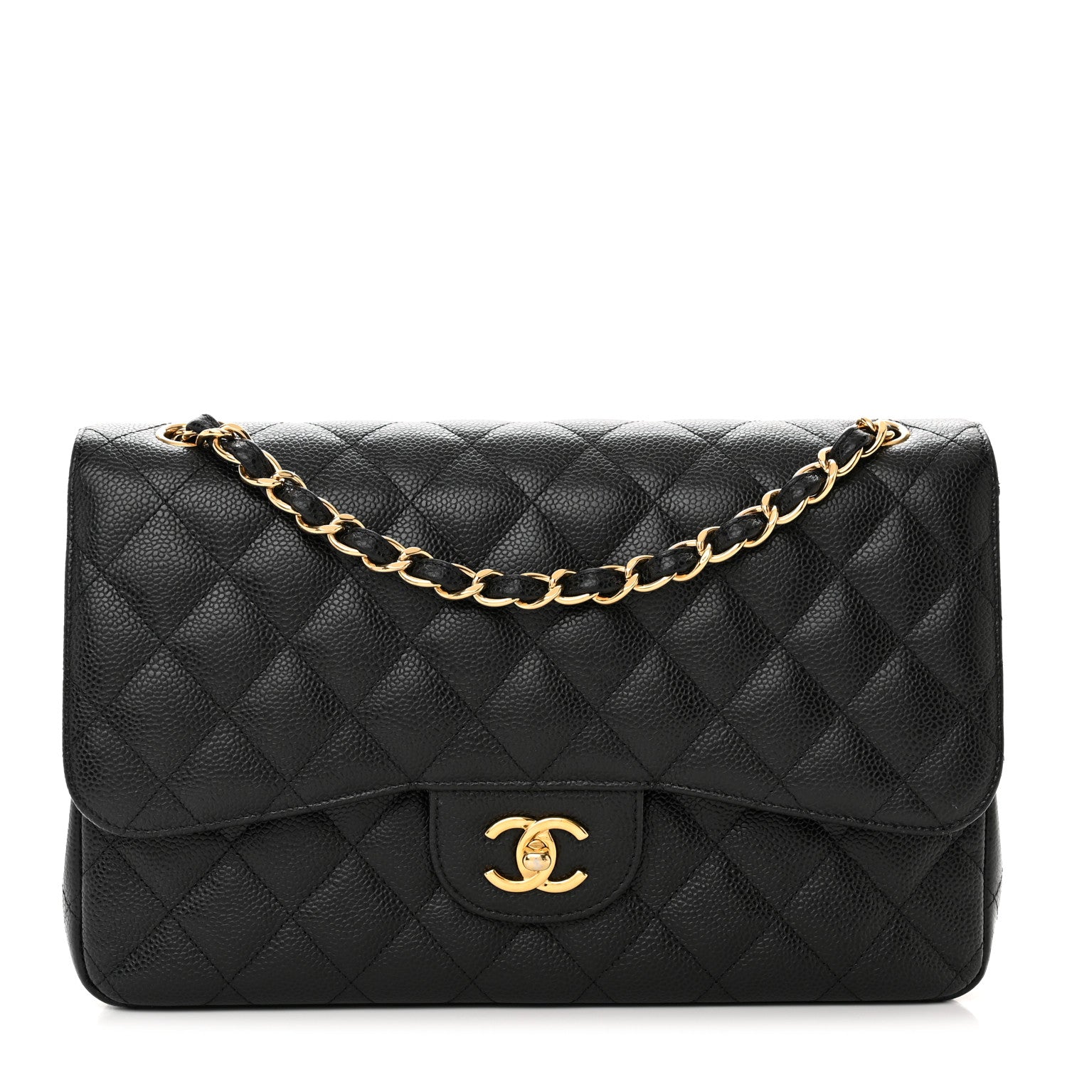 Chanel Caviar Quilted Jumbo Double Flap Black 1 of 15