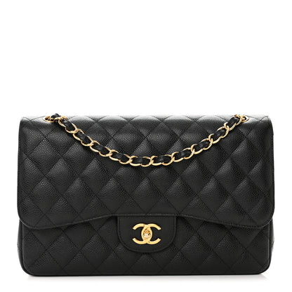 Chanel Caviar Quilted Jumbo Double Flap Black 1 of 15
