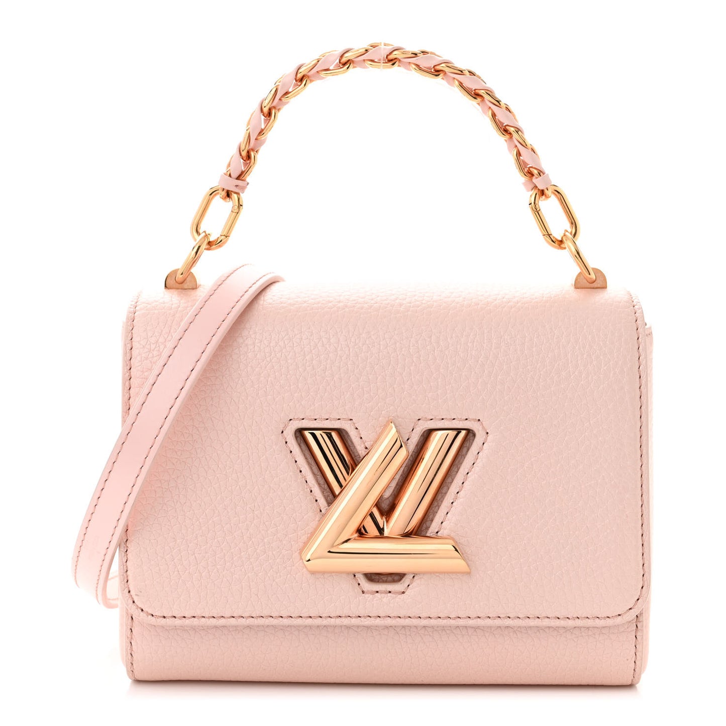 Iridescent Grained Calfskin Summer Splash Twist PM Pink