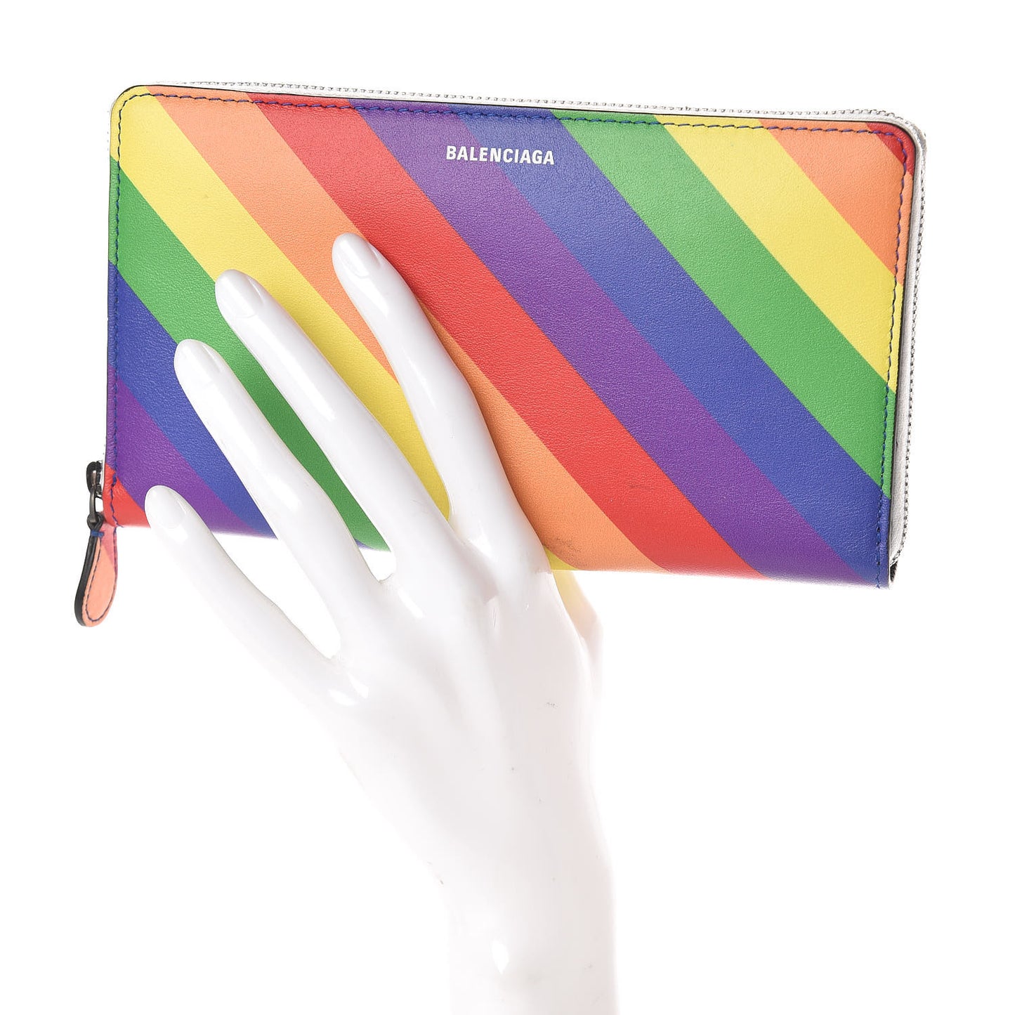 Smooth Calfskin Logo Rainbow Ville Continental Zip Around Wallet Multicolor