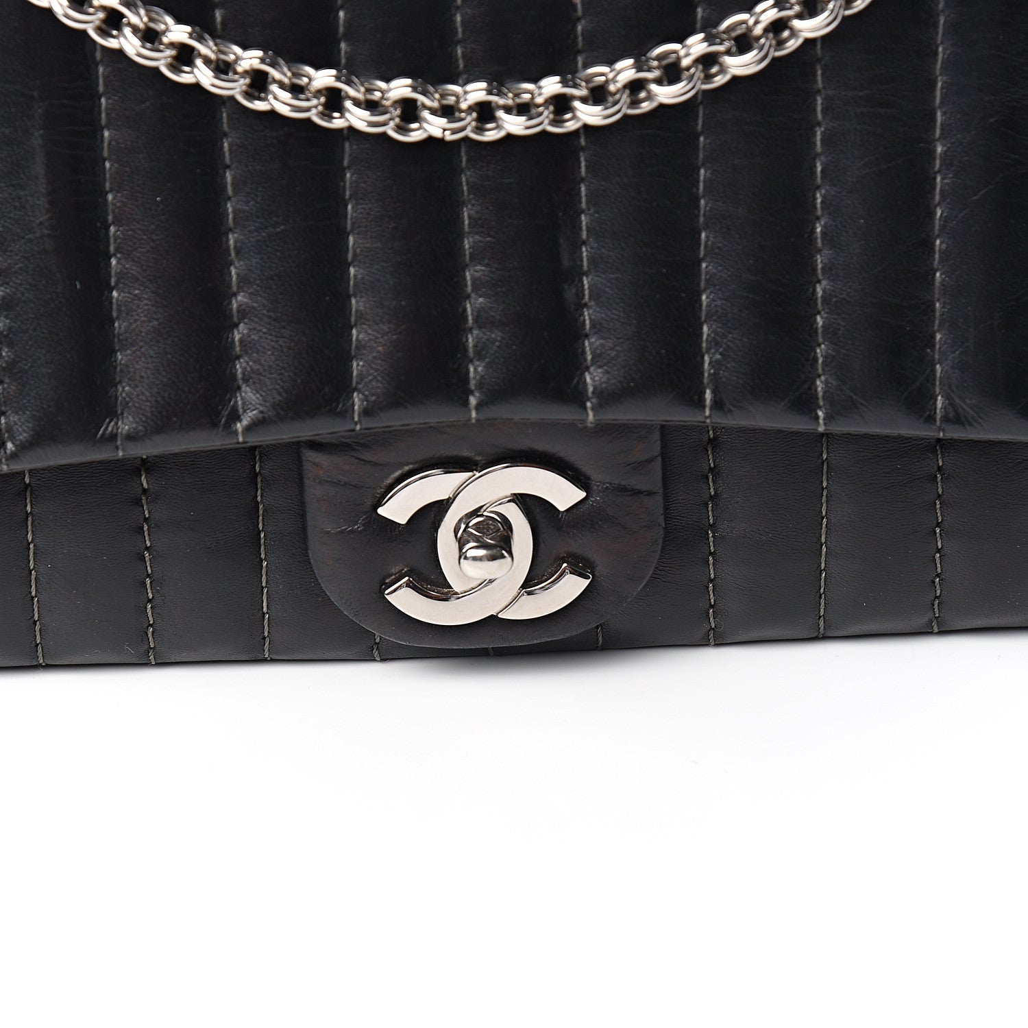Chanel Lambskin Vertical Quilted Medium Single Flap Black 9 of 9