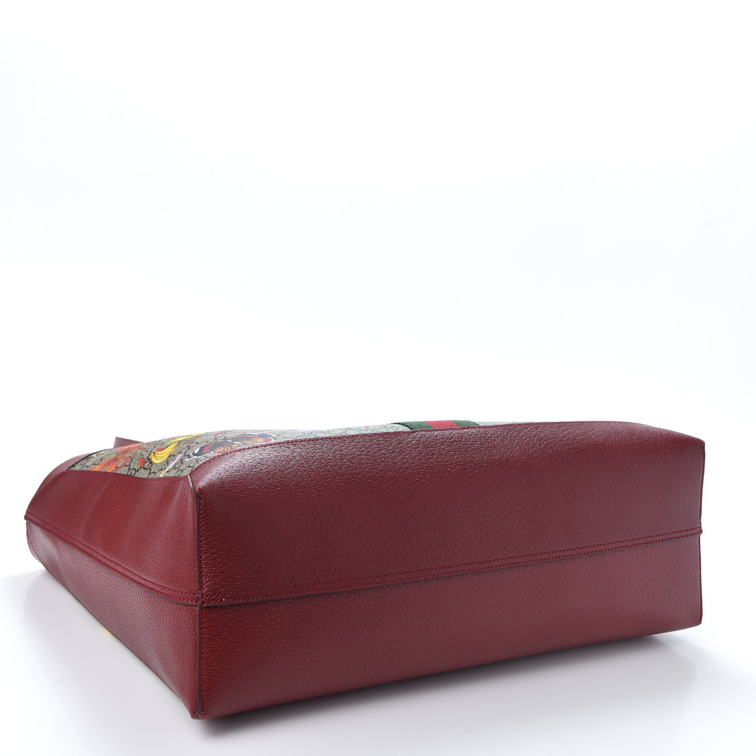 Gucci GG Supreme Monogram Flora Web Large Ophidia Tote Red 3 of 9
