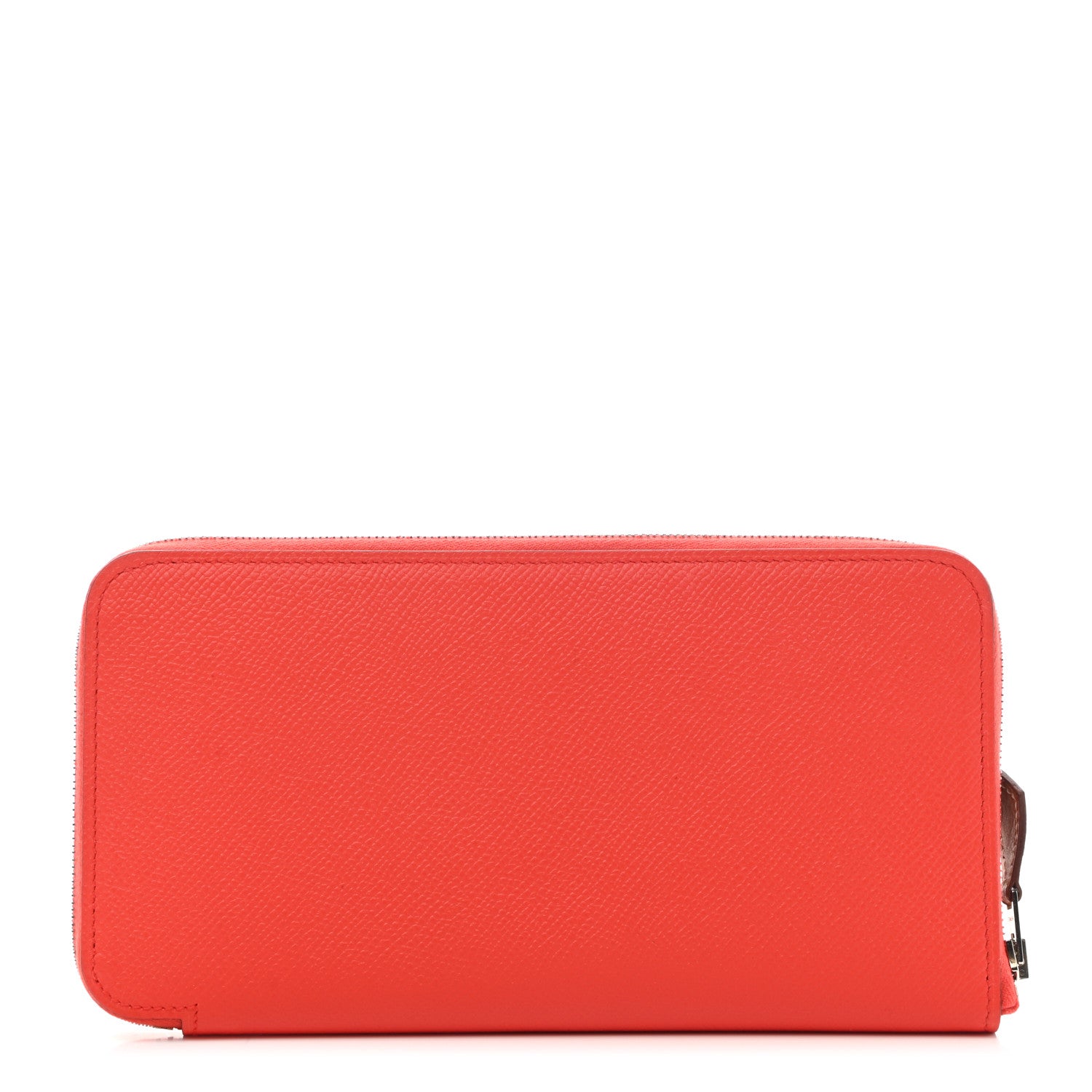 Hermes Epsom Silk'in Wallet Orange Poppy Bleu Saint Cyr 1 of 7