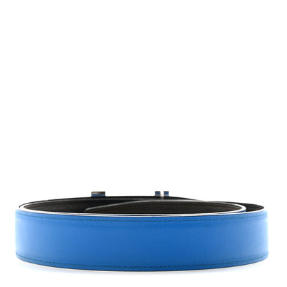 Hermes Polo Bullskin Swift 32mm Enamel Quizz H Belt 85 34 Macassar Bleu Hydra 3 of 7