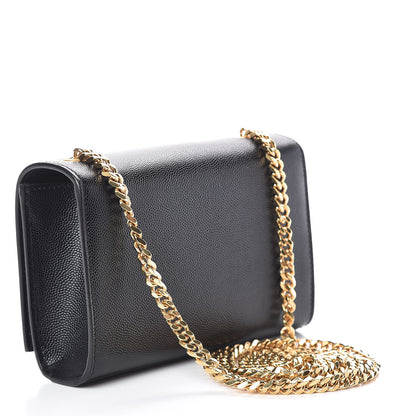 Saint Laurent Grain De Poudre Small Monogram Kate Satchel Black 3 of 10