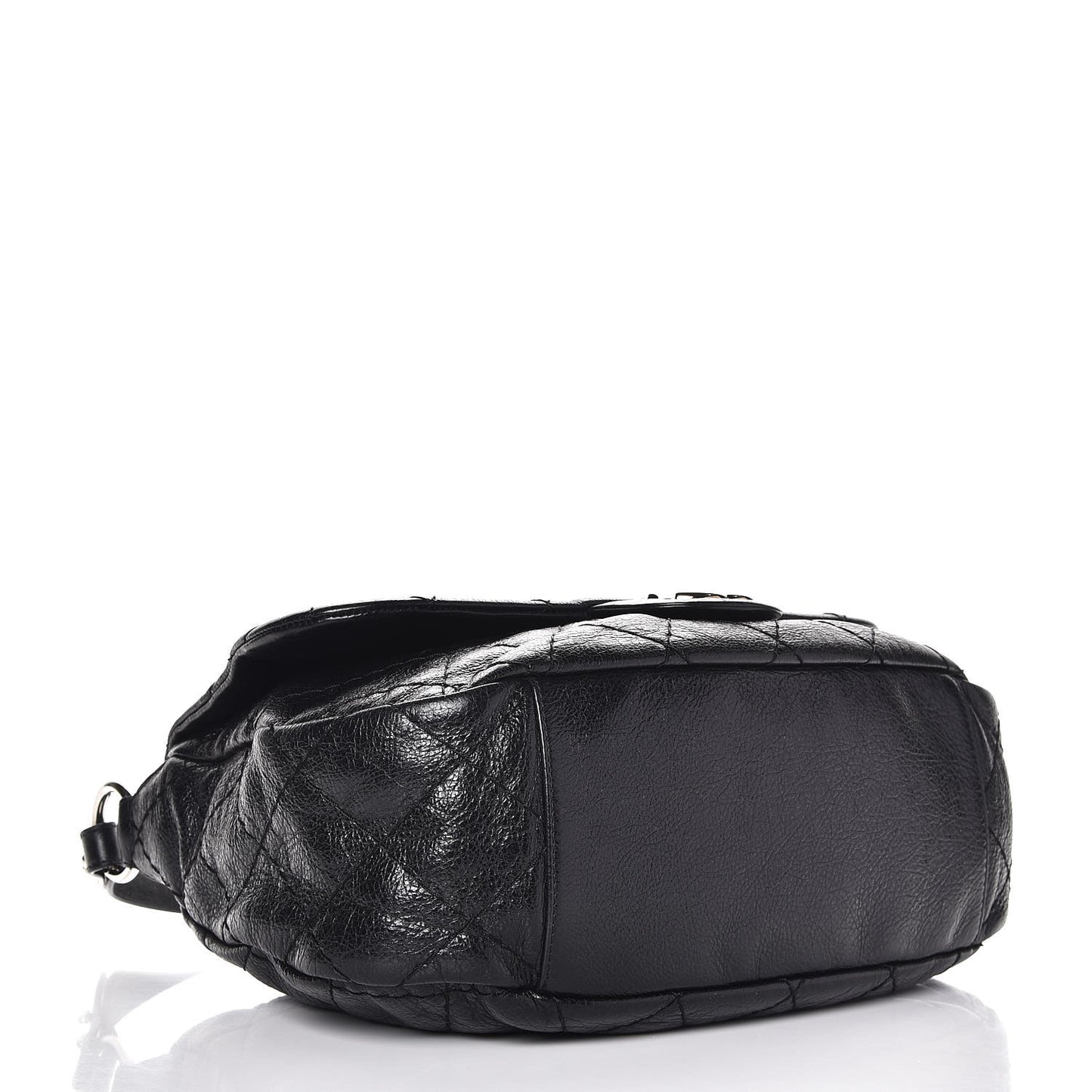 Glazed Calfskin Stitched XL On The Road Flap Black