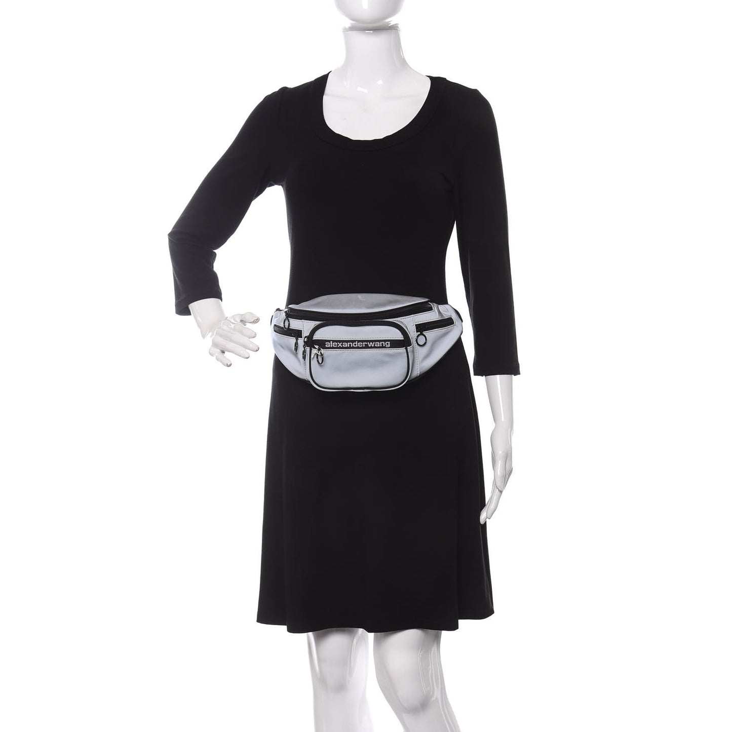 Nylon Logo Printed Attica Belt Bag Reflective Silver