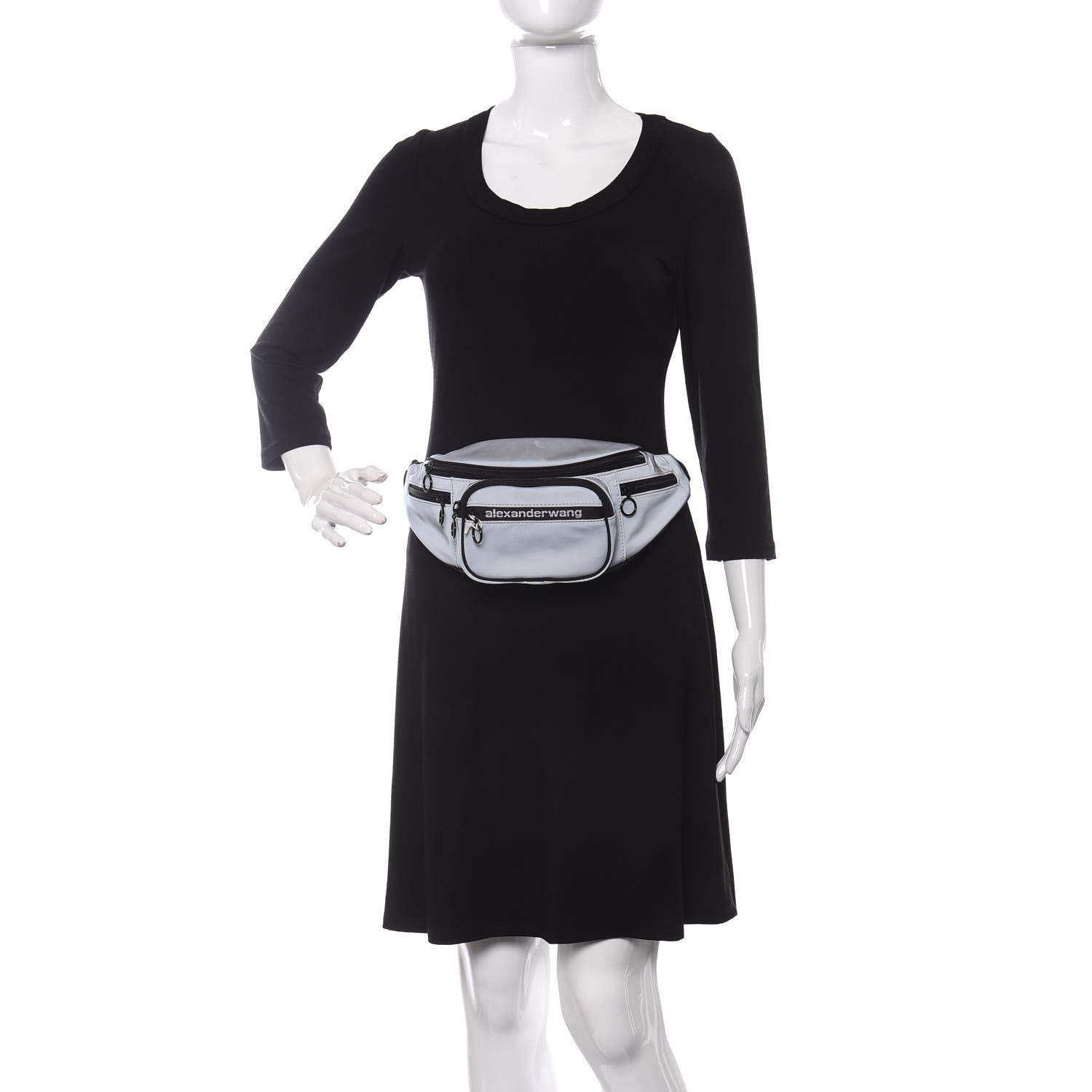 Alexander Wang Nylon Logo Printed Attica Belt Bag Reflective Silver 2 of 9