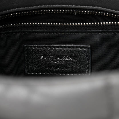 Saint Laurent Calfskin Quilted Medium Loulou Puffer Monogram Chain Satchel Storm 7 of 12