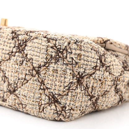 Chanel Metallic Tweed Quilted Medium Single Flap Beige Multicolor 10 of 12