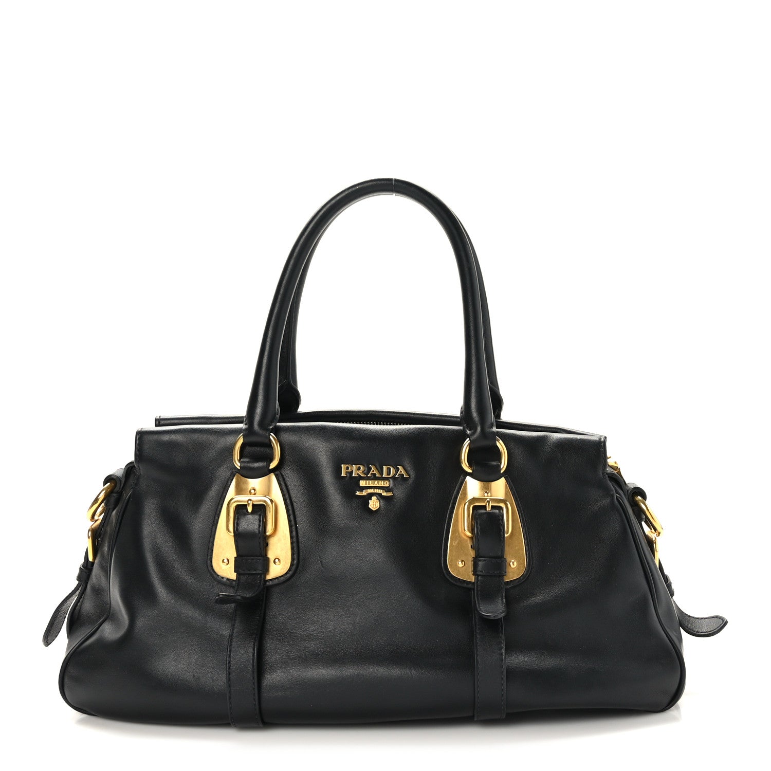Prada Soft Calf Shopping Satchel Black 1 of 8