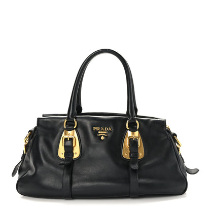 Prada Soft Calf Shopping Satchel Black 1 of 8