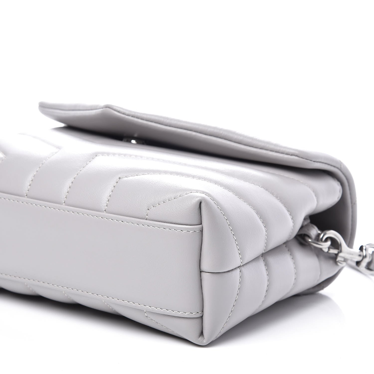 Saint Laurent Calfskin Y Quilted Monogram Toy Loulou Satchel Granite 6 of 10