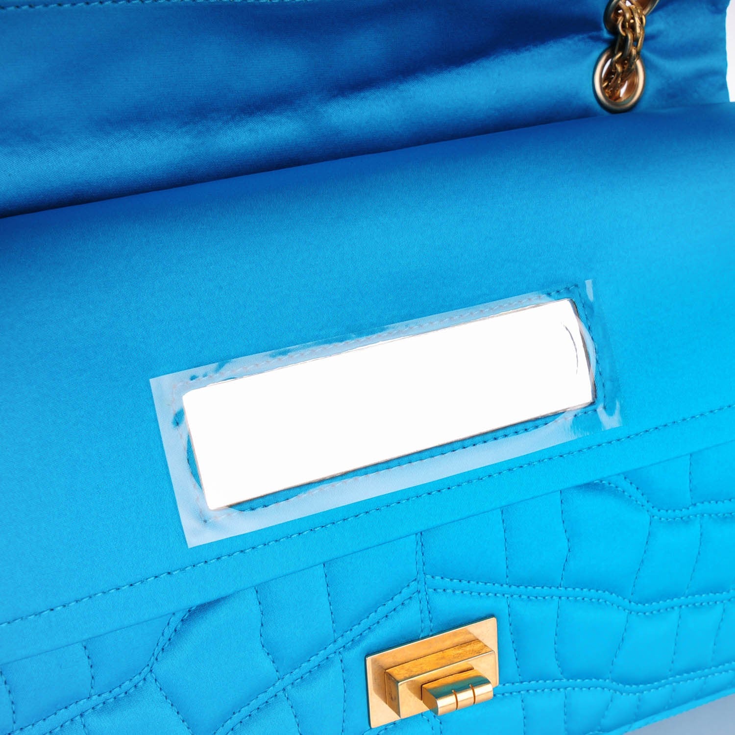 Chanel Satin Coco's Croc 2.55 Reissue 227 Flap Turquoise 5 of 8