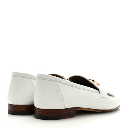 Hermes Calfskin Womens Royal Loafers 38 White 4 of 7