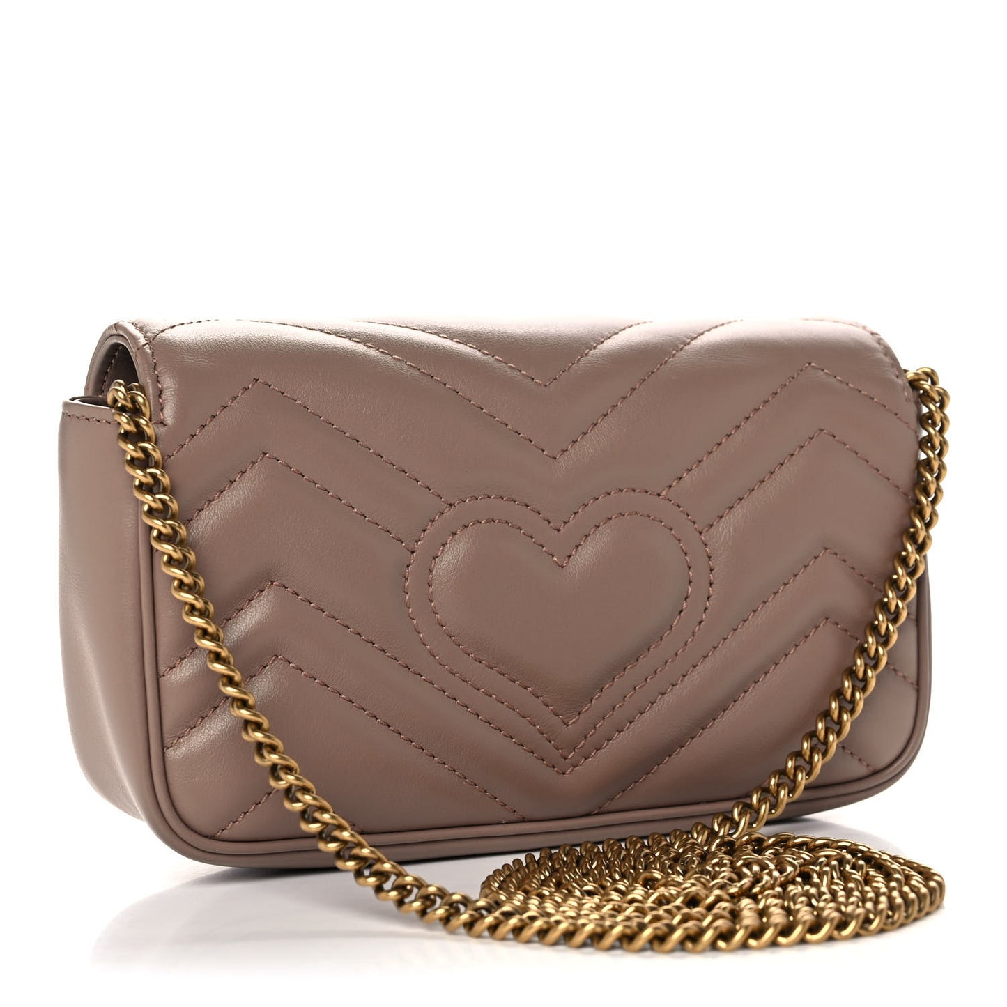 Calfskin Matelasse Super Mini GG Marmont Shoulder Bag Porcelain Rose