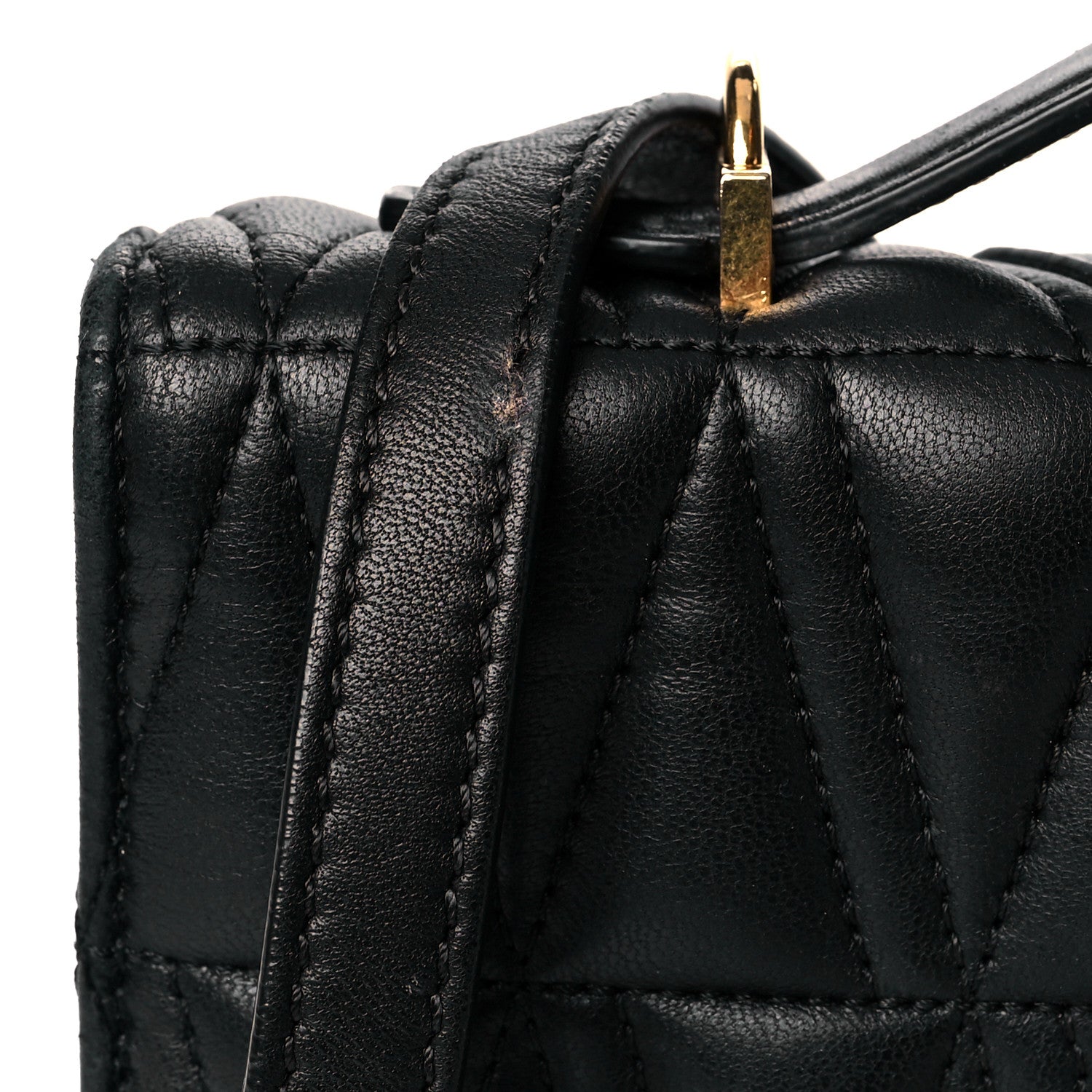 Versace Nappa Quilted Virtus Top Handle Shoulder Bag Black 16 of 21