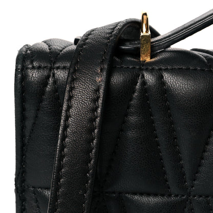 Versace Nappa Quilted Virtus Top Handle Shoulder Bag Black 16 of 21