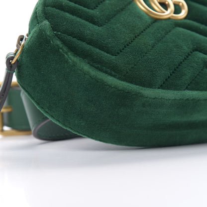 Gucci Velvet Matelasse GG Marmont Belt Bag 95 38 Green 9 of 12
