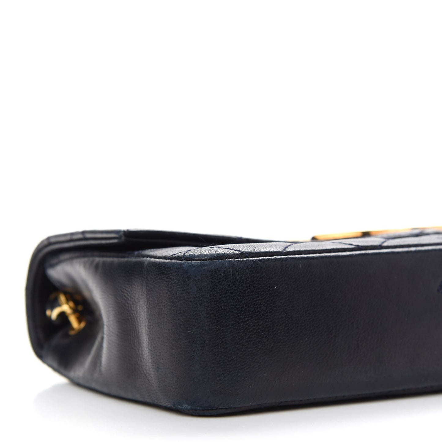 Lambskin Quilted Single Flap Black