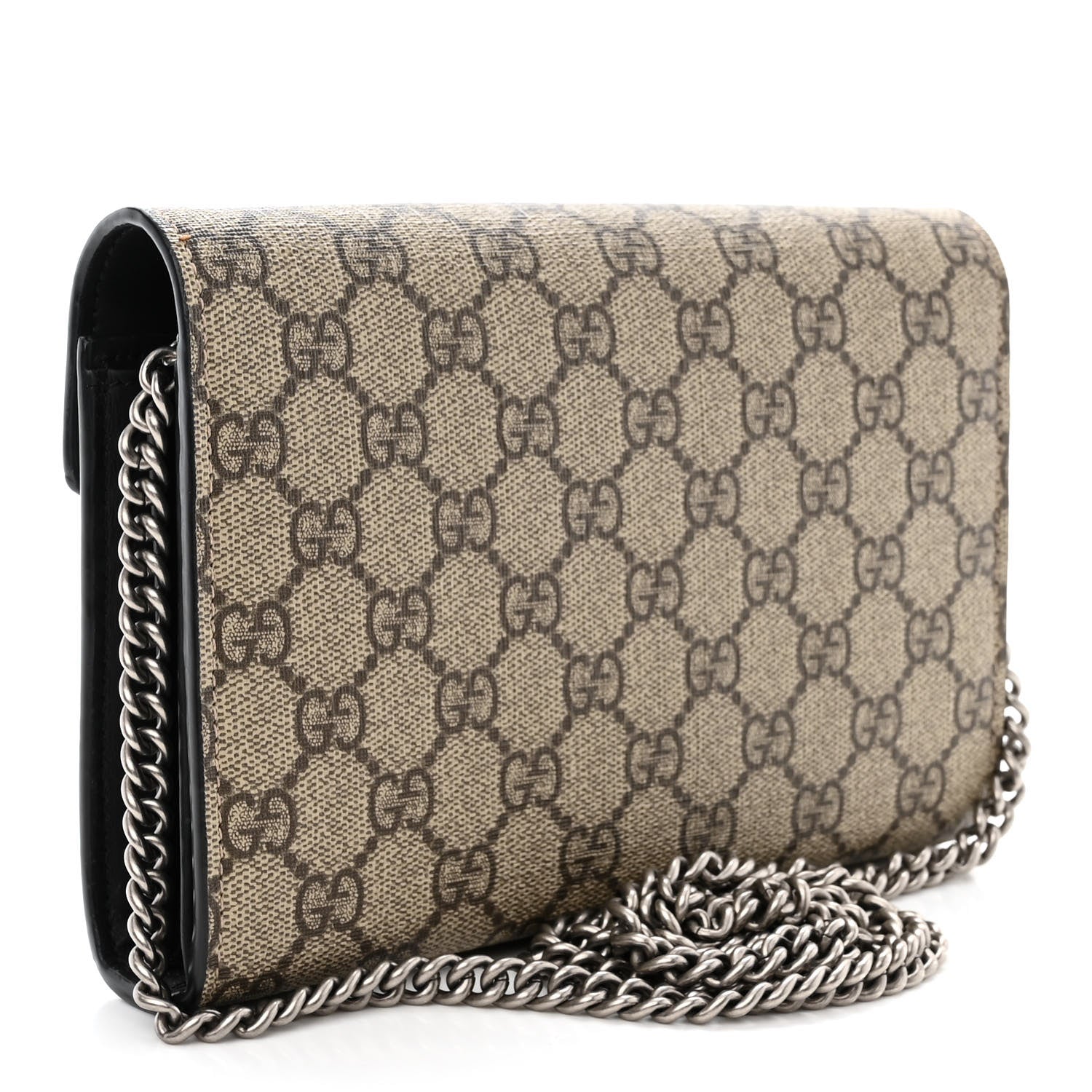 Gucci GG Supreme Monogram Mini Dionysus Chain Wallet Beige Black 3 of 11