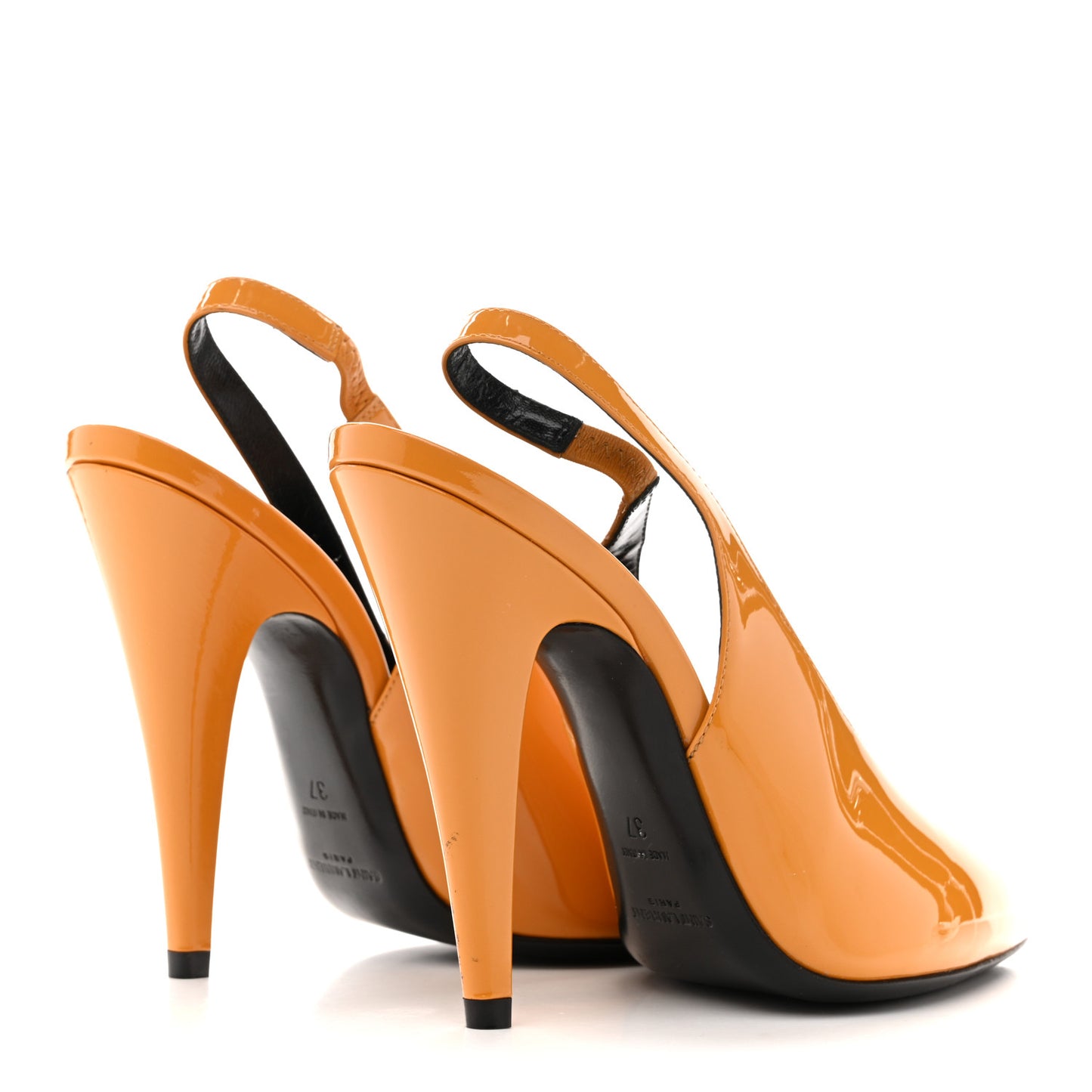 Patent Venus 110 Slingback Pumps 37 Yellow