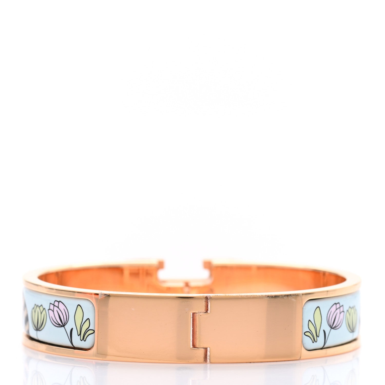 Hermes Enamel Printed Narrow Leopards Clic Clac H Bracelet Songe Pastel 3 of 6