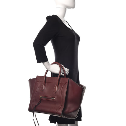 Celine Smooth Calfskin Medium Phantom Luggage Burgundy 2 of 12