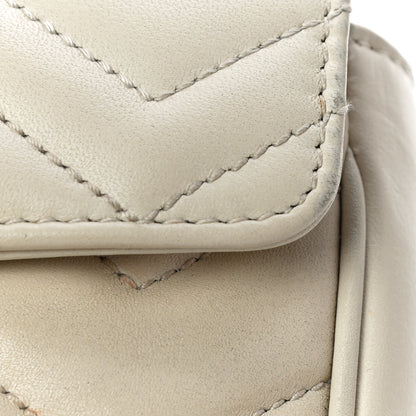 Gucci Calfskin Matelasse Super Mini GG Marmont Shoulder Bag White 13 of 15