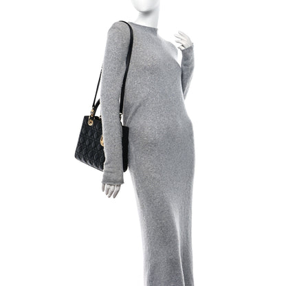 Christian Dior Lambskin Cannage Medium Lady Dior Black 2 of 11