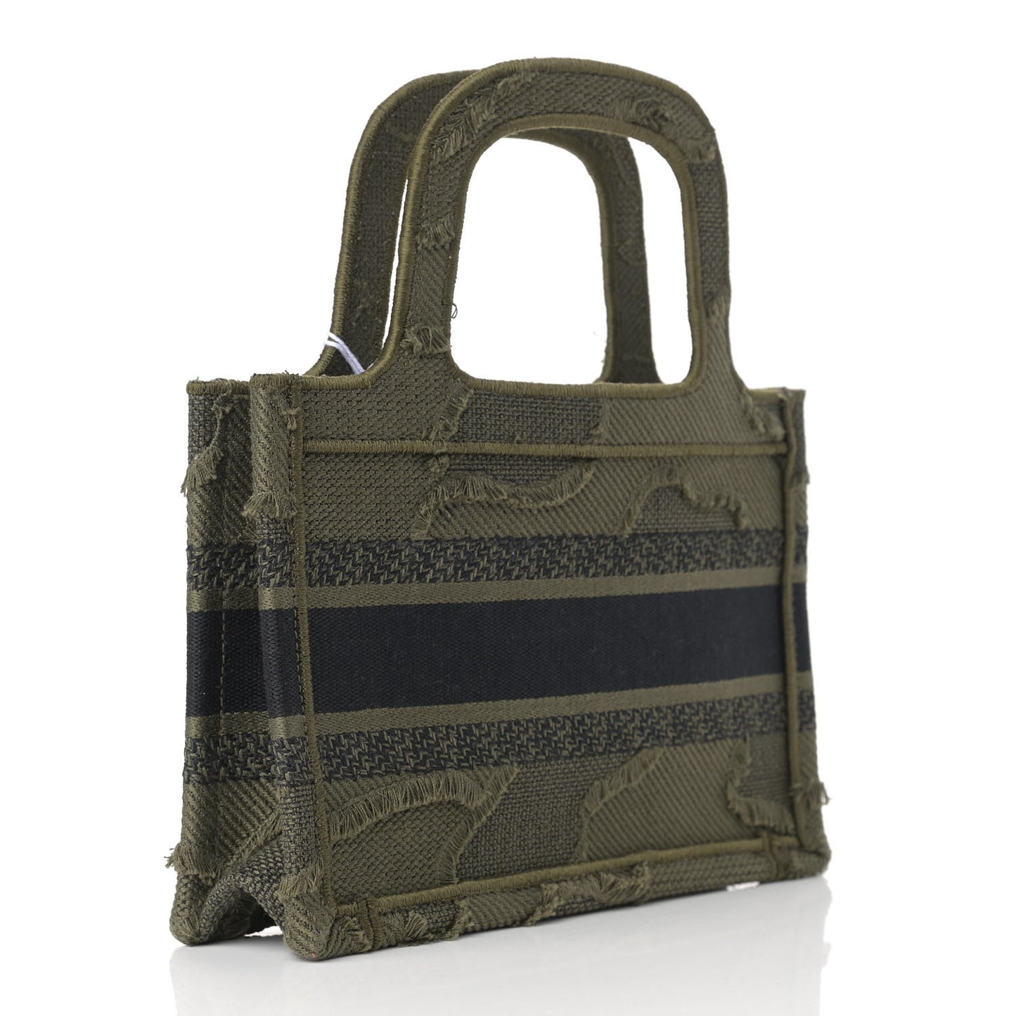 Canvas Embroidered Camouflage Mini Book Tote Green