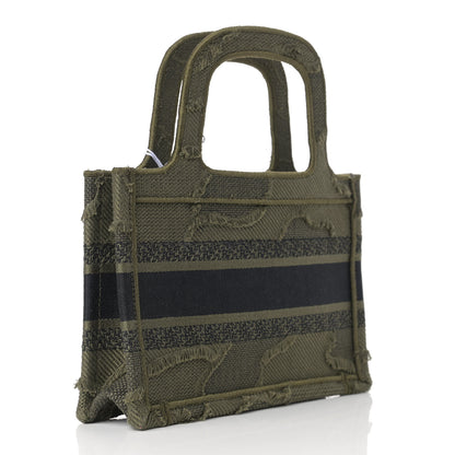 Christian Dior Canvas Embroidered Camouflage Mini Book Tote Green 3 of 11