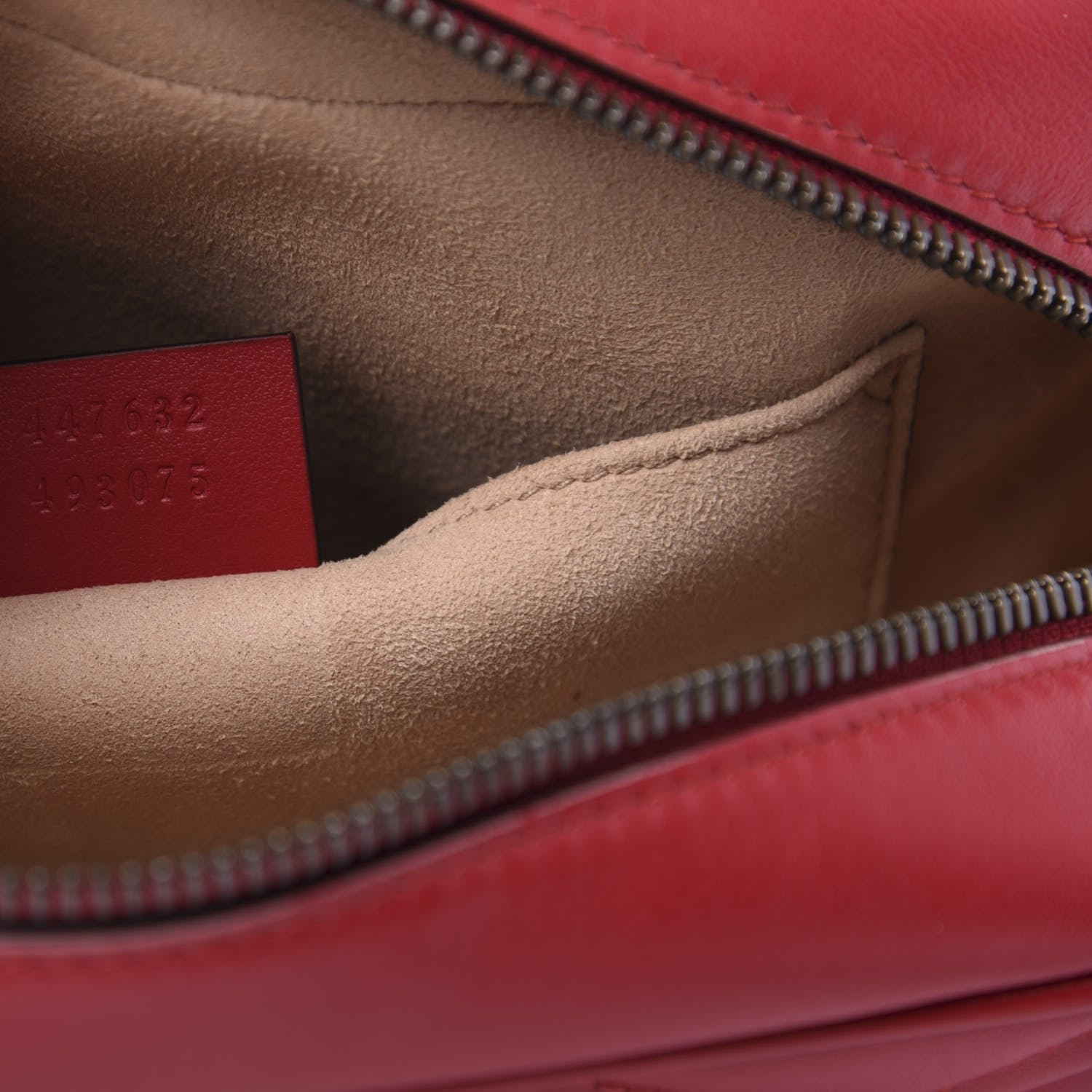 Gucci Calfskin Matelasse Small GG Marmont Chain Shoulder Bag Hibiscus Red 9 of 10
