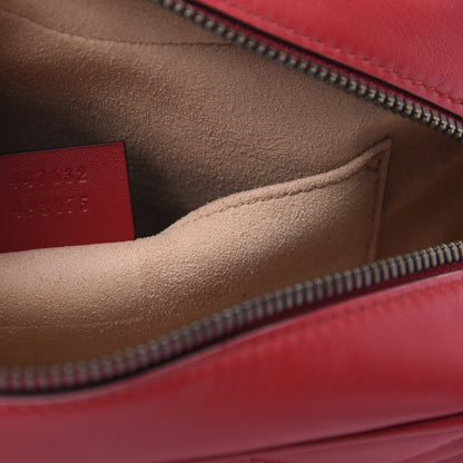 Gucci Calfskin Matelasse Small GG Marmont Chain Shoulder Bag Hibiscus Red 9 of 10