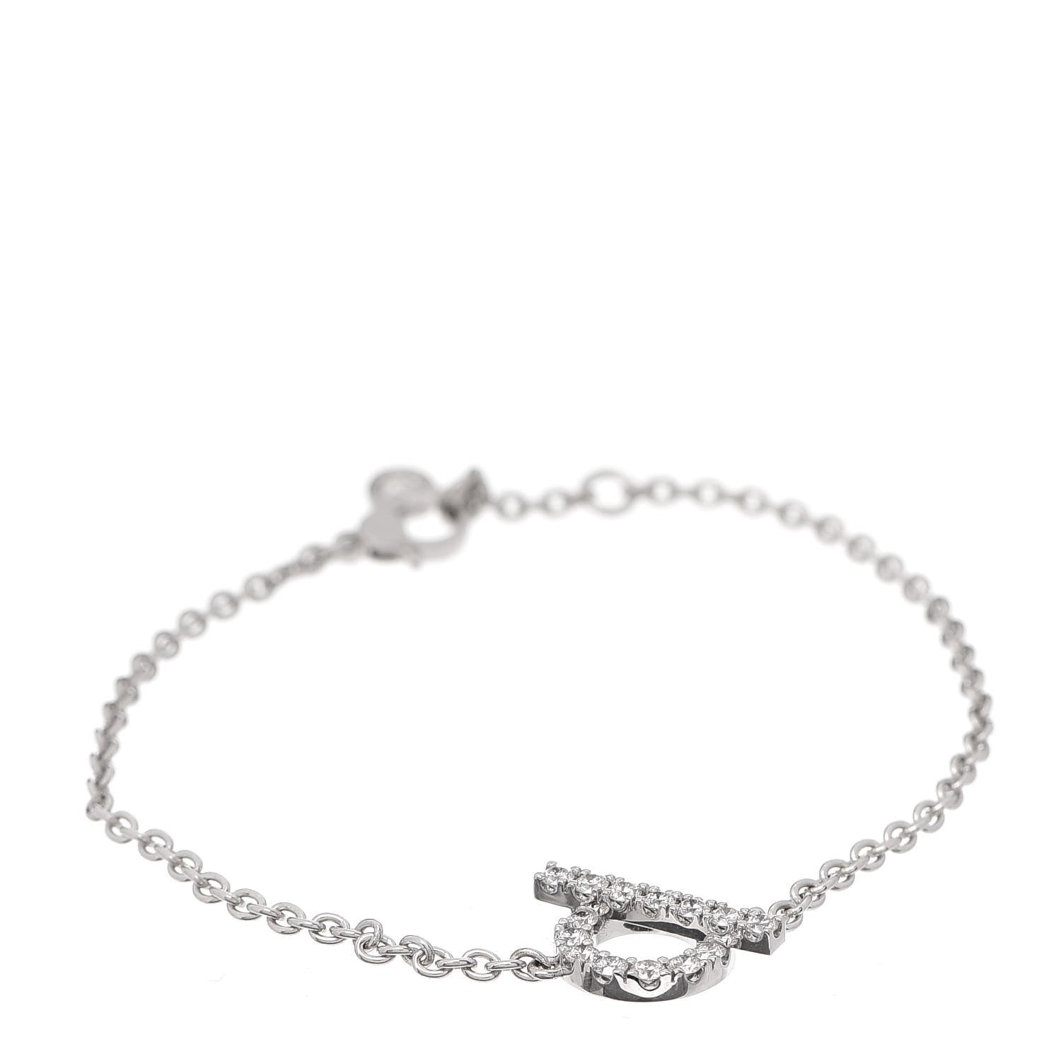 Hermes 18K White Gold Diamond Finesse Bracelet ST 1 of 6
