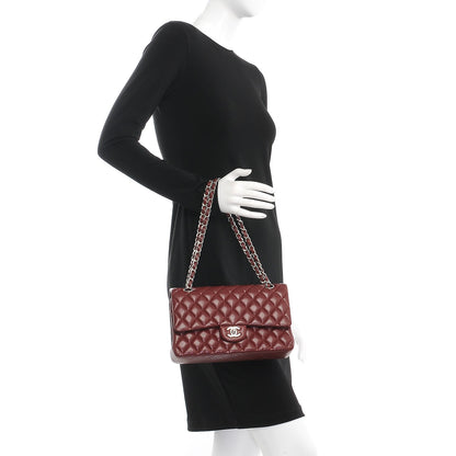 Chanel Caviar Quilted Medium Double Flap Dark Red 2 of 11