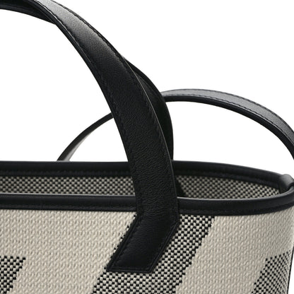 Hermes Swift H Canvas Cabas H En Biais 27 Black Ecru 10 of 11