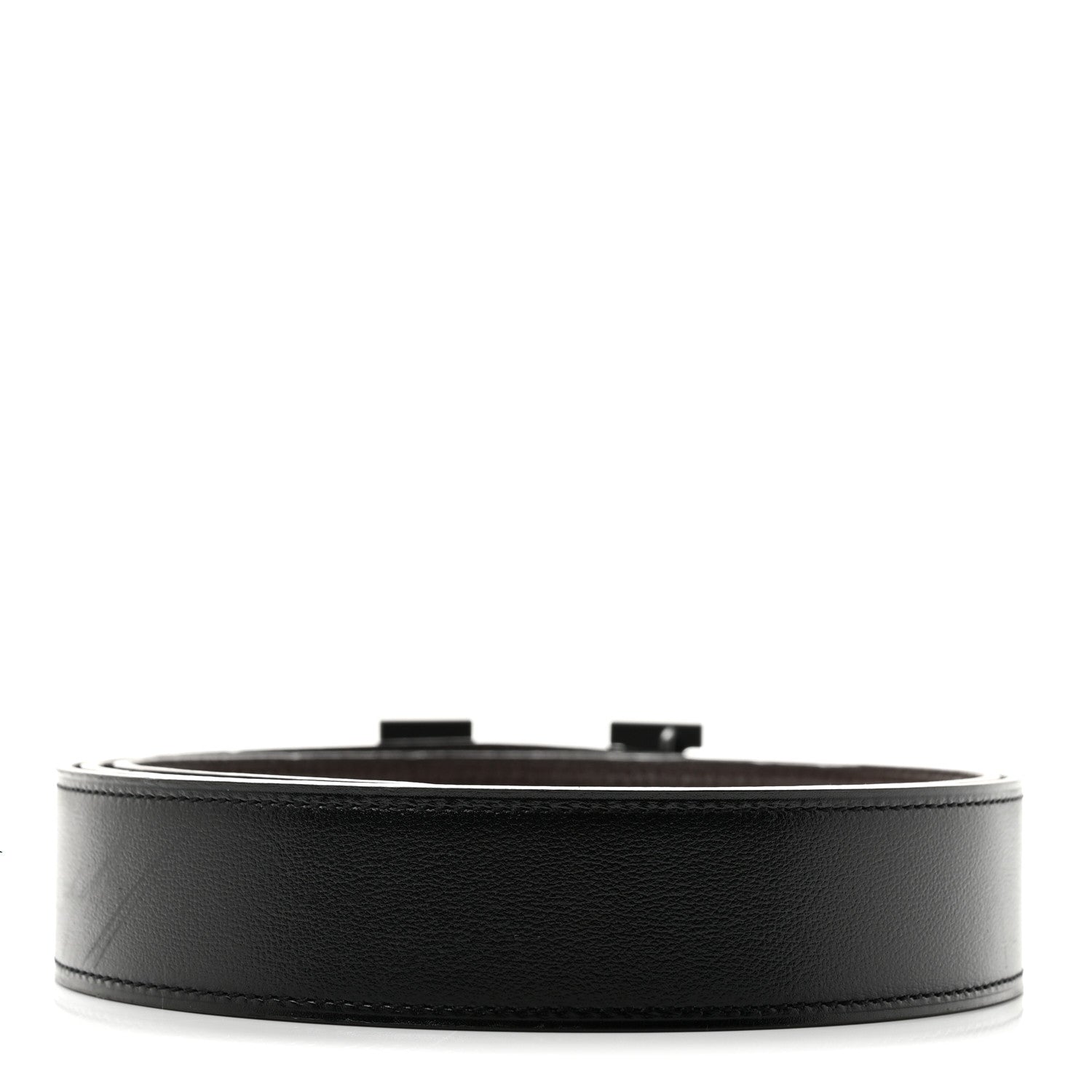 Hermes Box Togo 32mm Matte H Belt 100 40 Black Chocolate 2 of 8