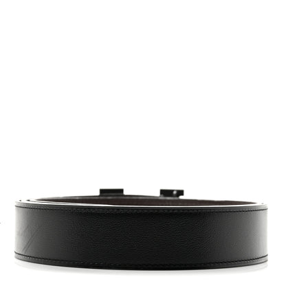 Hermes Box Togo 32mm Matte H Belt 100 40 Black Chocolate 2 of 8