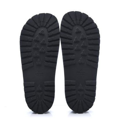 Gucci Rubber Web Mens Lug Sole Slide Sandals 8 Black Green Red 6 of 9