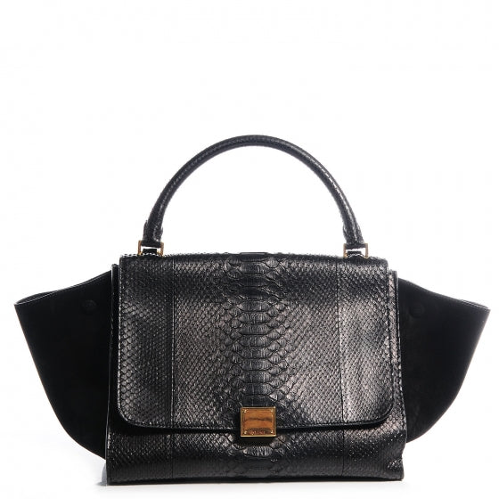 Python and Suede Medium Trapeze Black