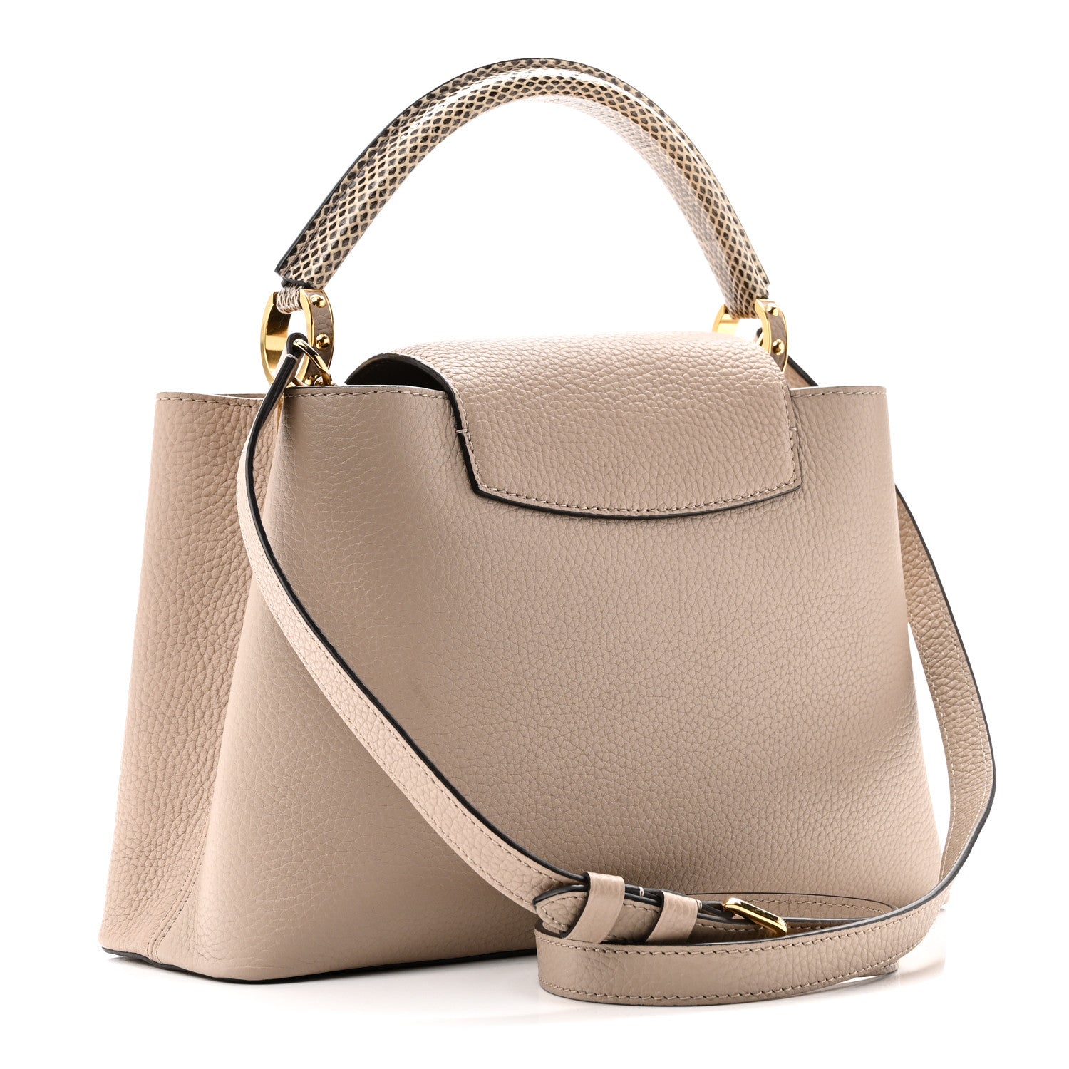Louis Vuitton Taurillon Snakeskin Capucines PM Galet 3 of 10