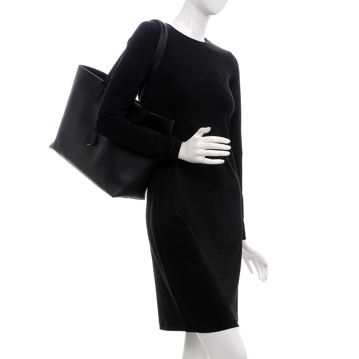 Calfskin Large Shopping Tote Black