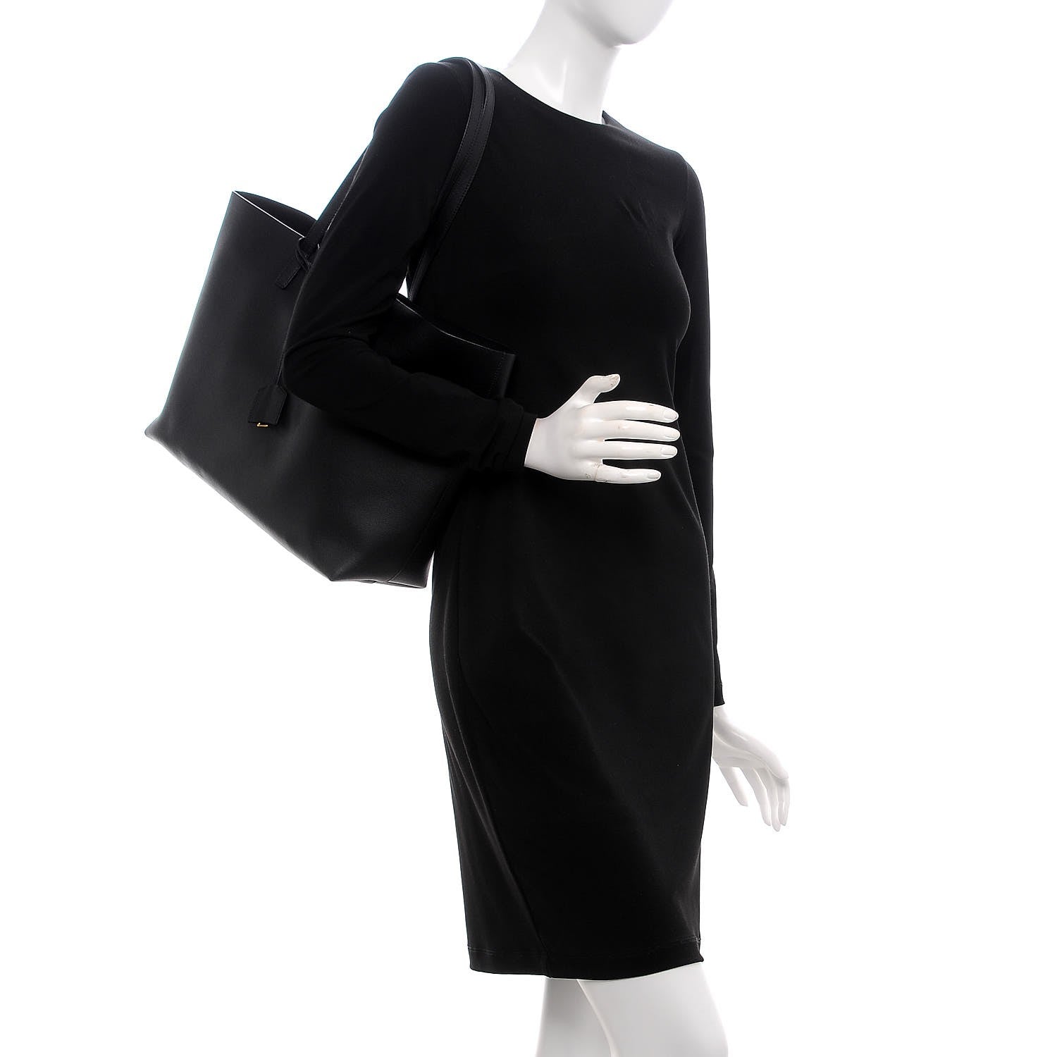 Saint Laurent Calfskin Large Shopping Tote Black 2 of 12