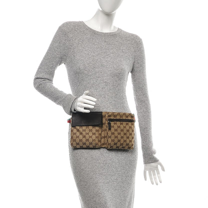 Gucci GG Monogram Double Pocket Belt Bag Dark Brown 2 of 7