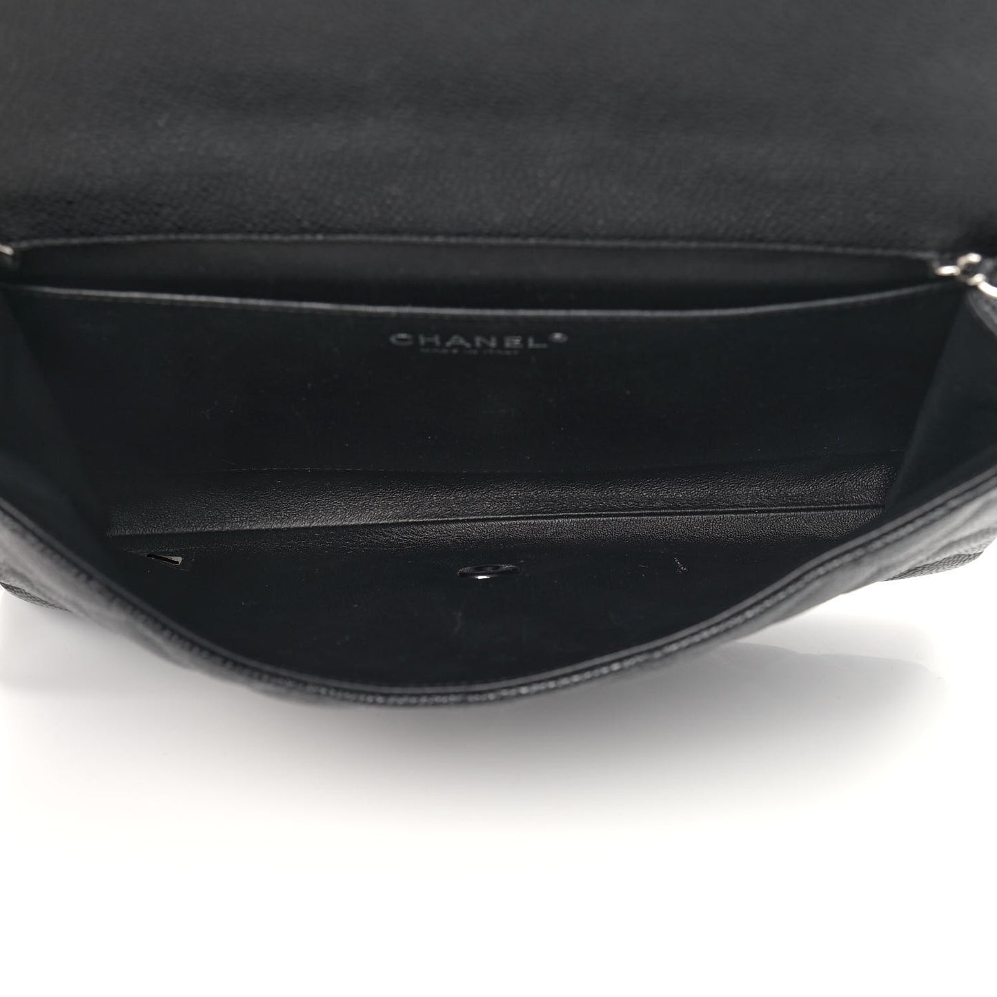 Caviar Quilted Clutch With Chain Flap Black