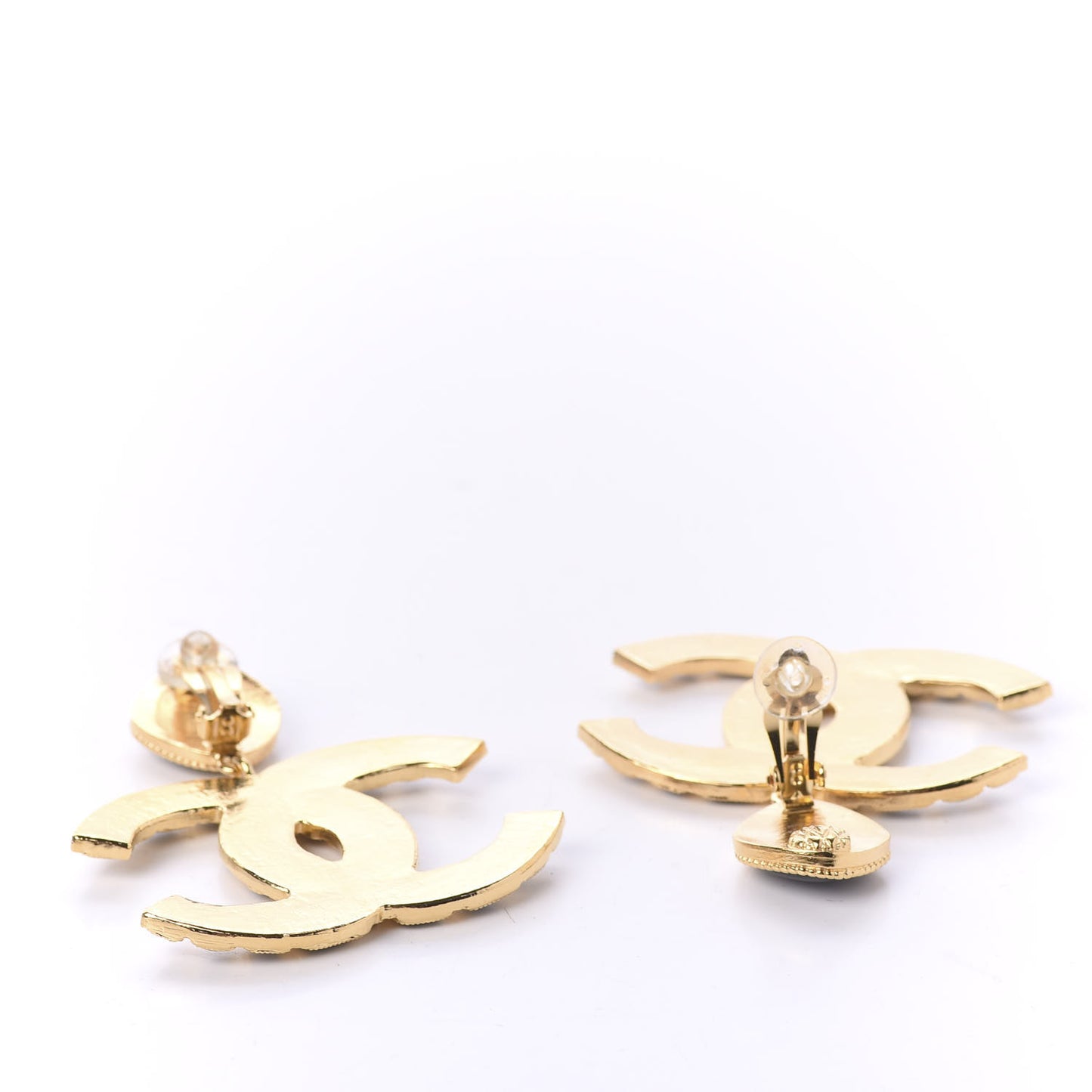 Resin Along The Nile CC Clip On Earrings Gold Black